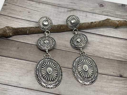 Navajo Silver Drop Earrings