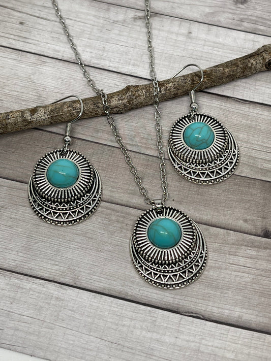 Silver and Turquoise round set